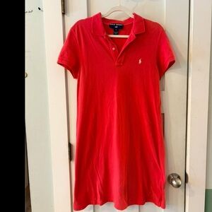 Polo Sport Pink polo shirt dress size L cotton preppy spring/summer